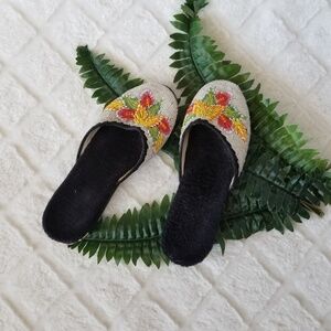 Bright beaded slippers